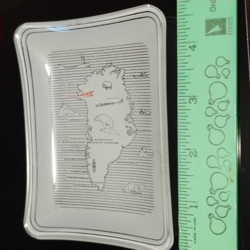 GREENLAND Souvenir TRINKET DISH  EVC GLASS 1950's